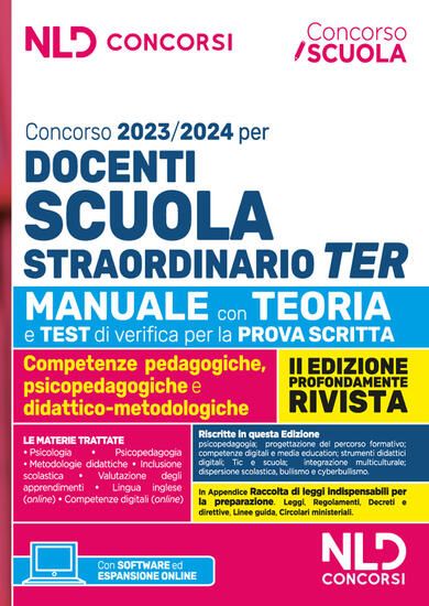 Immagine di CONCORSO DOCENTI SCUOLA STRAORDINARIO TER 2023-2024 MANUALE CON TEORIA E TEST DI VERIFICA PER LA