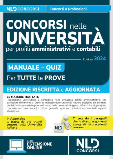 Immagine di CONCORSI NELLE UNIVERSITA`. PROFILI AMMINISTRATIVI E CONTABILI. MANUALE COMPLETO + QUIZ 2024