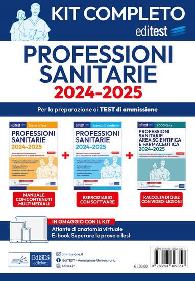 Immagine di KIT COMPLETO EDITEST PROFESSIONI SANITARIE. MANUALE + ESERCIZI COMMENTATI + RACCOLTA DI QUIZ. CO...