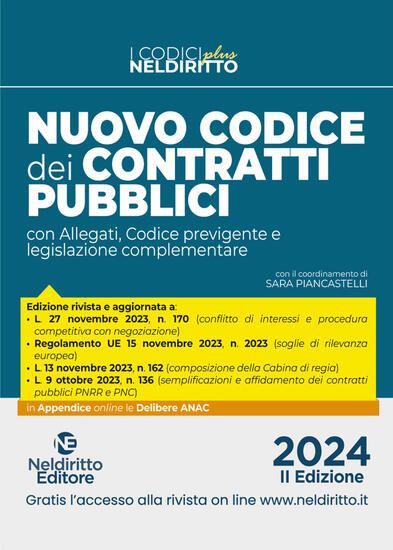 Immagine di NUOVO CODICE DEI CONTRATTI PUBBLICI PLUS 2024. CON ESPANSIONE ONLINE