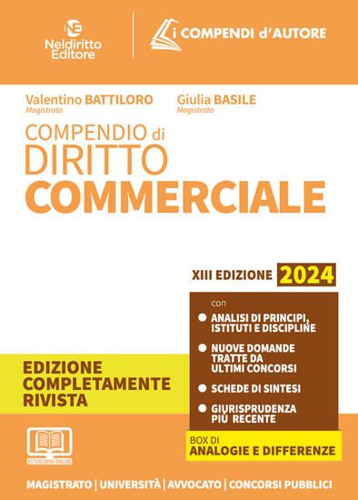 Immagine di COMPENDIO DI DIRITTO COMMERCIALE 2024