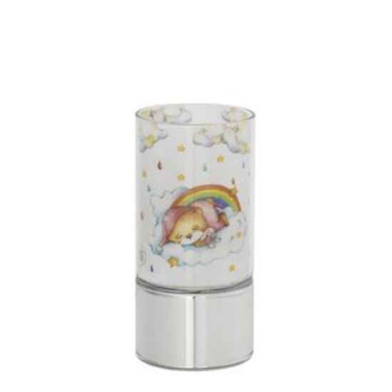 Immagine di LAMPADA IN VETRO 7X15 CM CON DECORO ARCOBALENO