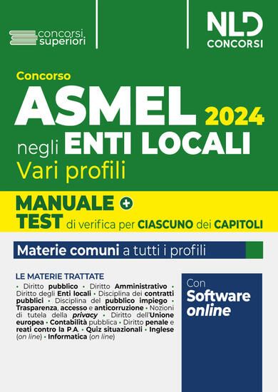 Immagine di MANUALE CONCORSO ASMEL CON TEORIA E QUIZ 2024 - VARI PROFILI