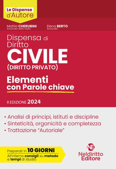 Immagine di DISPENSA DI DIRITTO CIVILE (DIRITTO PRIVATO). ELEMENTI CON PAROLE CHIAVE