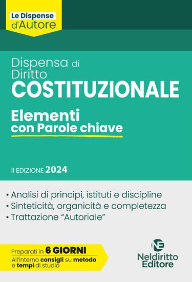 Immagine di DISPENSA DI DIRITTO COSTITUZIONALE. ELEMENTI CON PAROLE CHIAVE