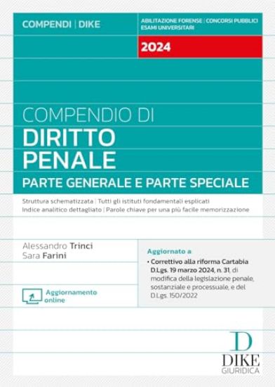 Immagine di COMPENDIO DI DIRITTO PENALE. PARTE GENERALE E PARTE SPECIALE. CON AGGIORNAMENTO ONLINE 2024