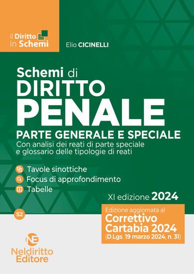 Immagine di SCHEMI DI DIRITTO PENALE. PARTE GENERALE E SPECIALE