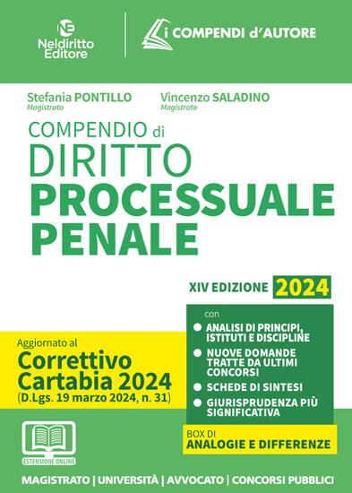 Immagine di COMPENDIO DI PROCEDURA PENALE 2024. AGGIORNATO AL DECRETO CORRETTIVO ALLA RIFORMA CARTABIA