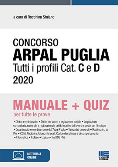 Immagine di CONCORSO ARPAL PUGLIA TUTTI I PROFILI CAT.C E D 2020 MANUALE + QUIZ