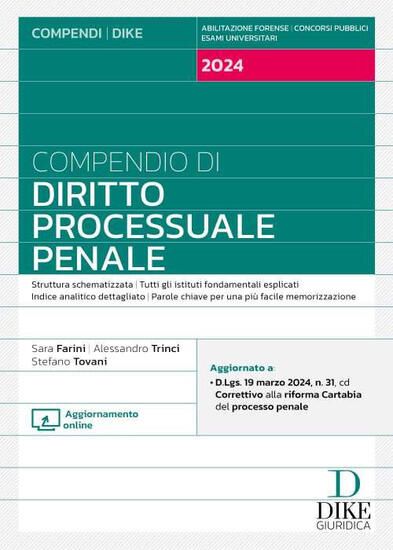 Immagine di COMPENDIO DI DIRITTO PROCESSUALE PENALE. CON AGGIORNAMENTO ONLINE  2024