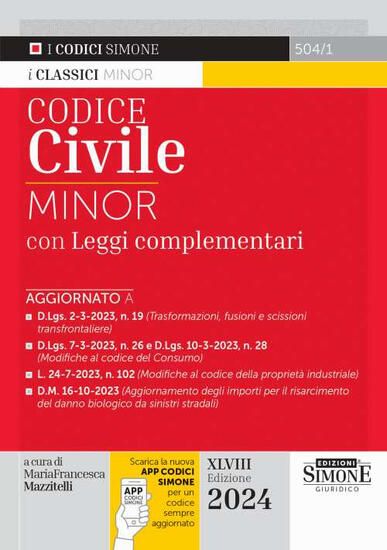 Immagine di CODICE CIVILE. EDIZ. MINOR. CON APP 2024