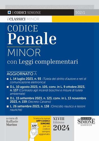 Immagine di CODICE PENALE E LEGGI COMPLEMENTARI. EDIZ. MINOR 2024