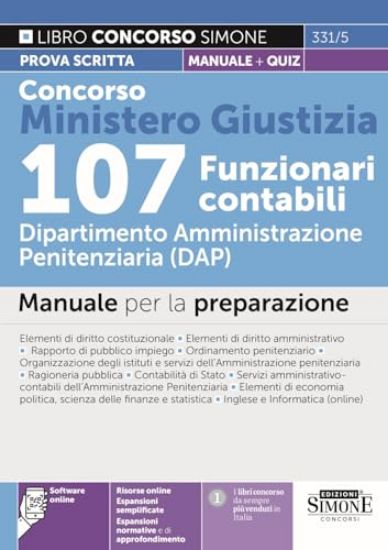 Immagine di CONCORSO MINISTERO GIUSTIZIA 107 FUNZIONARI CONTABILI. DIPARTIMENTO AMMINISTRAZIONE PENITENZIARIA