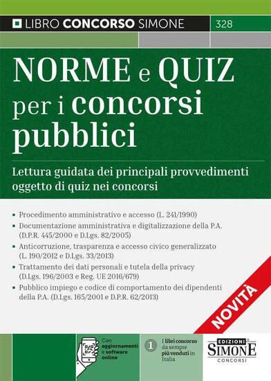 Immagine di NORME E QUIZ PER I CONCORSI PUBBLICI. LETTURA GUIDATA DEI PRINCIPALI PROVVEDIMENTI OGGETTO