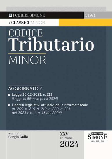 Immagine di CODICE TRIBUTARIO MINOR 2024