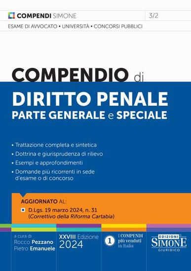 Immagine di COMPENDIO DI DIRITTO PENALE PARTE GENERALE E SPECIALE