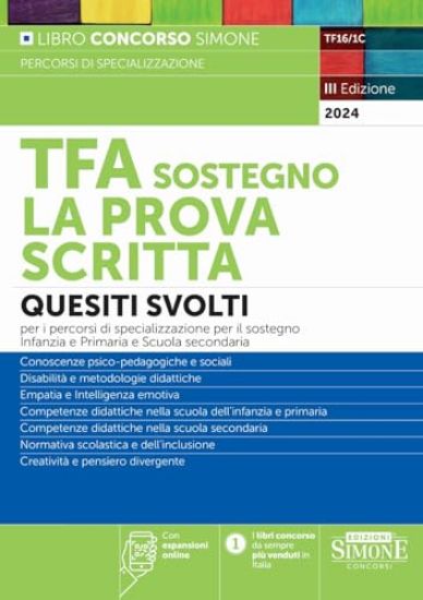 Immagine di TFA SOSTEGNO LA PROVA SCRITTA QUESITI SVOLTI PER I PERCORSI DI SPECIALIZZAZIONE PER IL SOST 2024