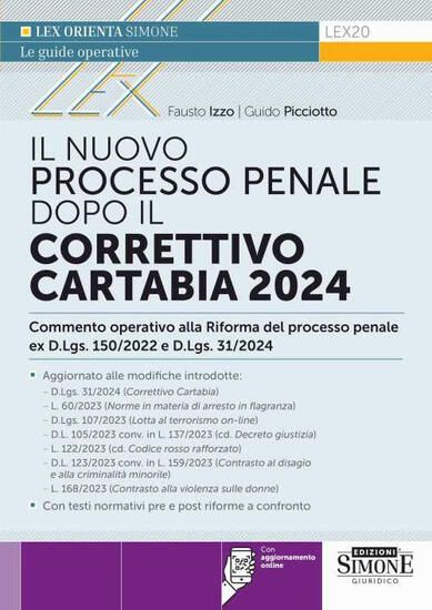 Immagine di NUOVO PROCESSO PENALE DOPO IL CORRETTIVO CARTABIA 2024. CON AGGIORNAMENTO ONLINE ( IL )