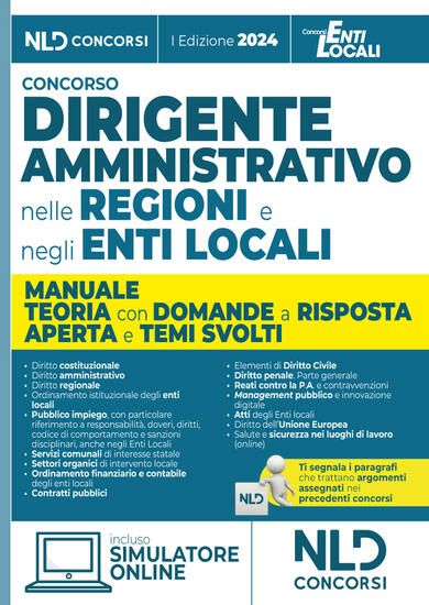 Immagine di MANUALE DIRIGENTE AMMINISTRATIVO NELLE REGIONI E NEGLI ENTI LOCALI, CON DOMANDE A RISPOSTA APERTA