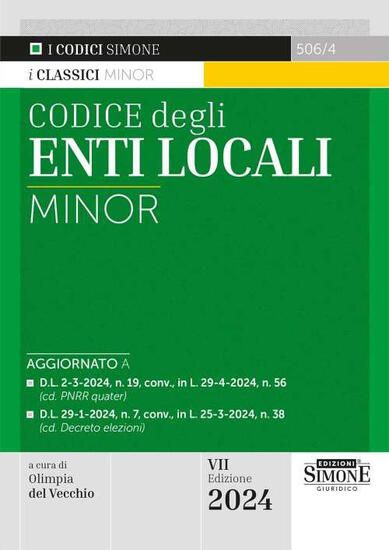 Immagine di CODICE DEGLI ENTI LOCALI. EDIZ. MINOR