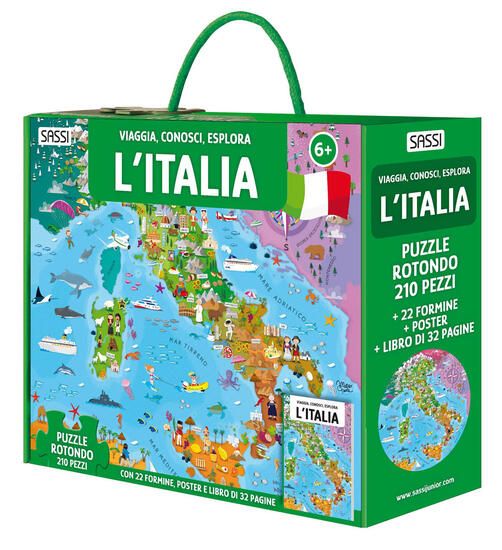 Immagine di ITALIA. VIAGGIA, CONOSCI, ESPLORA. EDIZ. A COLORI. CON 22 FORMINE. CON PUZZLE ROTONDO. CON POSTE...