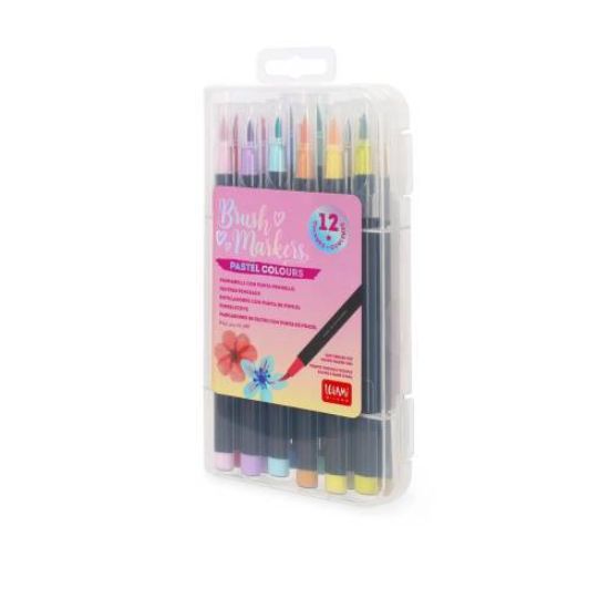 Immagine di PENNARELLI BRUSH MARKERS LEGAMI 12 COLORI PASTEL