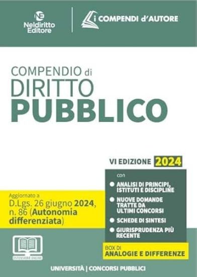 Immagine di COMPENDIO DI DIRITTO PUBBLICO 2024