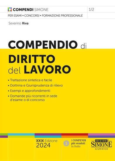 Immagine di COMPENDIO DI DIRITTO DEL LAVORO 2024