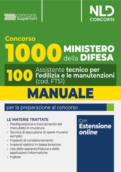 Immagine di CONCORSO 1000 ASSISTENTI MINISTERO DELLA DIFESA. MANUALE PER 100 ASSISTENTI, 100 ASSISTENTI TECNIC