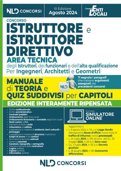 Immagine di MANUALE ISTRUTTORE E ISTRUTTORE DIRETTIVO DELL`AREA TECNICA CAT. C E D NEGLI ENTI LOCALI 2024