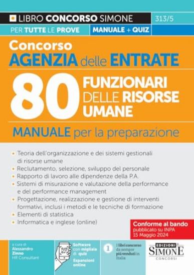 Immagine di CONCORSO AGENZIA DELLE ENTRATE. 80 FUNZIONARI DELLE RISORSE UMANE. MANUALE PER LA PREPARAZIONE.