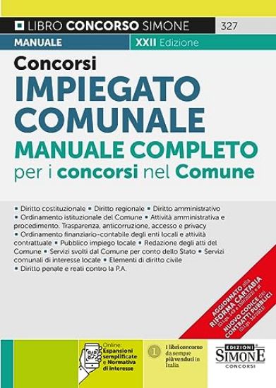 Immagine di CONCORSO IMPIEGATO COMUNALE. MANUALE COMPLETO PER I CONCORSI NEL COMUNE. CON QR-CODE