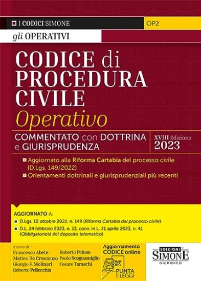 Immagine di CODICE DI PROCEDURA CIVILE OPERATIVO ANNOTATO CON DOTTRINA E GIURISPRUDENZA