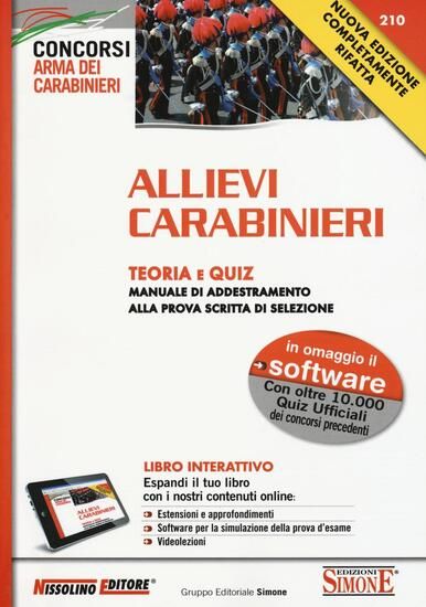 Immagine di ALLIEVI CARABINIERI - TEORIA E QUIZ MANUALE DI ADDESTRAMENTO ALLA PROVA SCRITTA DI SELEZIONE