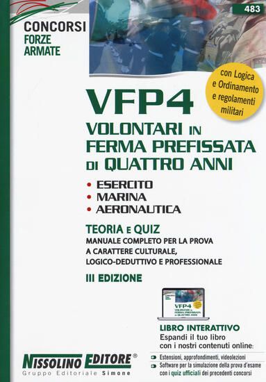 Immagine di VFP4 VOLONTARI IN FERMA PREFISSATA DI QUATTRO ANNI. ESERCITO, MARINA, AERONAUTICA. TEORIA E QUIZ