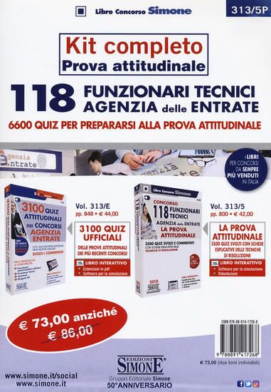 Immagine di 118 FUNZIONARI TECNICI AGENZIA DELLE ENTRATE. KIT COMPLETO PROVA ATTITUDINALE