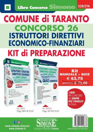 Immagine di CONCORSO 26 ISTRUTTORI DIRETTIVI ECONOMICO FINANZIARI COMUNE DI TARANTO. KIT DI PREPARAZIONE