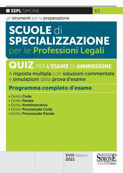 Immagine di SCUOLE DI SPECIALIZZAZIONE PER LE PROFESSIONI LEGALI. QUIZ 2021