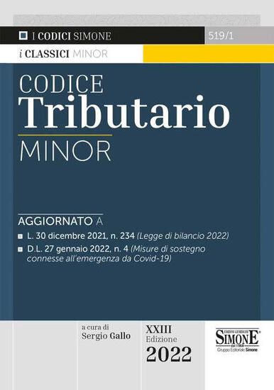 Immagine di CODICE TRIBUTARIO 2022 MINOR