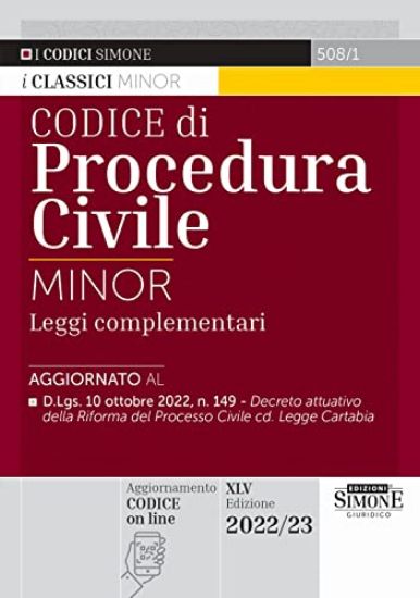 Immagine di CODICE DI PROCEDURA CIVILE MINOR. LEGGI COMPLEMENTARI. EDIZ. MINOR