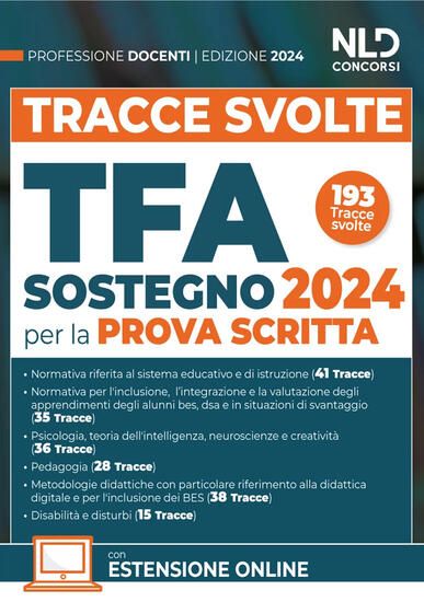 Immagine di TRACCE SVOLTE TFA. DOCENTI DI SOSTEGNO 2024 PER LA PROVA SCRITTA. CON ESPANSIONE ONLINE