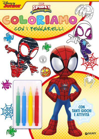 Immagine di SPIDEY. COLORIAMO CON I PENNARELLI. SUPER ALBUM. EDIZ. A COLORI. CON 4 PENNARELLI