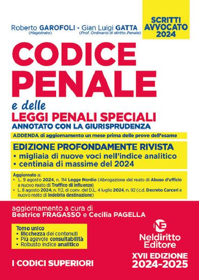 Immagine di CODICE PENALE ANNOTATO E DELLE LEGGI PENALI SPECIALI. ESAME AVVOCATO 2024