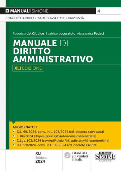 Immagine di MANUALE DI DIRITTO AMMINISTRATIVO 2024