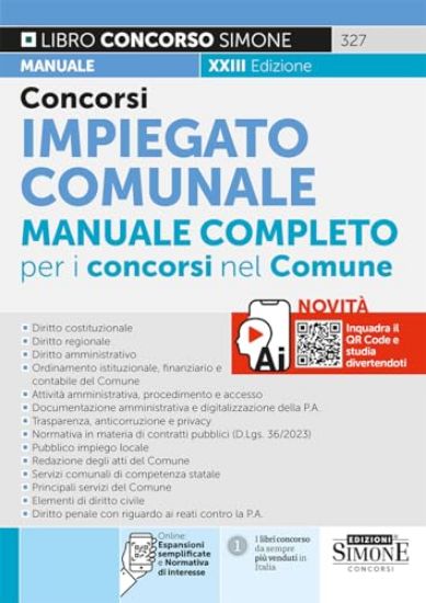 Immagine di CONCORSO IMPIEGATO COMUNALE. MANUALE COMPLETO PER I CONCORSI NEL COMUNE 2024