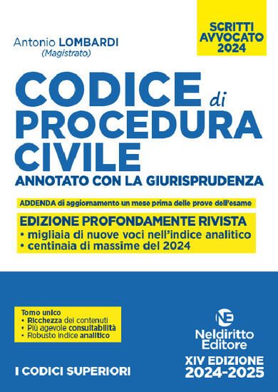 Immagine di CODICE DI PROCEDURA CIVILE. ANNOTATO CON LA GIURISPRUDENZA. ESAME AVVOCATO 2024