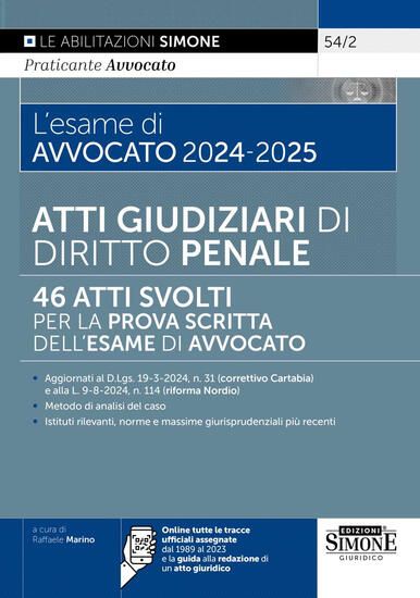 Immagine di ESAME DI AVVOCATO 2024-2025. ORALE RAFFORZATO. DIRITTO PENALE: TRACCE SVOLTE. CON ESPANSIONE ONLINE