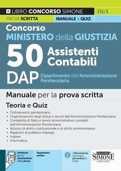 Immagine di CONCORSO MINISTERO DELLA GIUSTIZIA. 50 ASSISTENTI CONTABILI DAP DIP. DELL`AMM. PENITENZIARIA