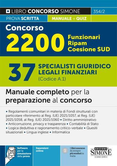 Immagine di CONCORSO 2200 FUNZIONARI RIPAM COESIONE SUD. 37 SPECIALISTI GIURIDICO LEGALI FINANZIARI (COD A.1)