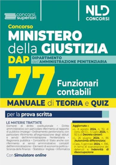 Immagine di MANUALE CONCORSO MINISTERO DELLA GIUSTIZIA 77 FUNZIONARI CONTABILI DAP. CON ESPANSIONE ONLINE